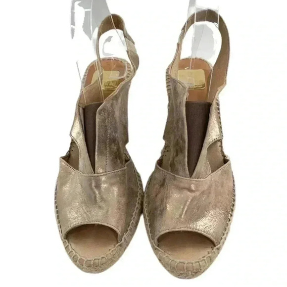 Kanna womens espadrilles size 40 bronze leather wedges costal - Picture 2 of 14